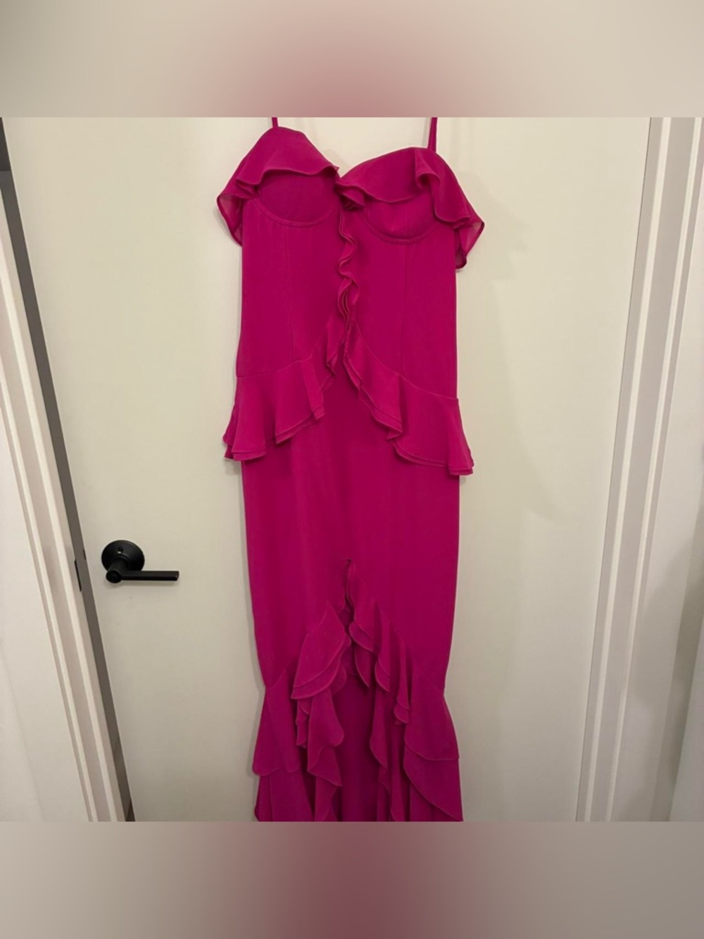 Lovers + Friends Magenta Ruffle High-Low Dress